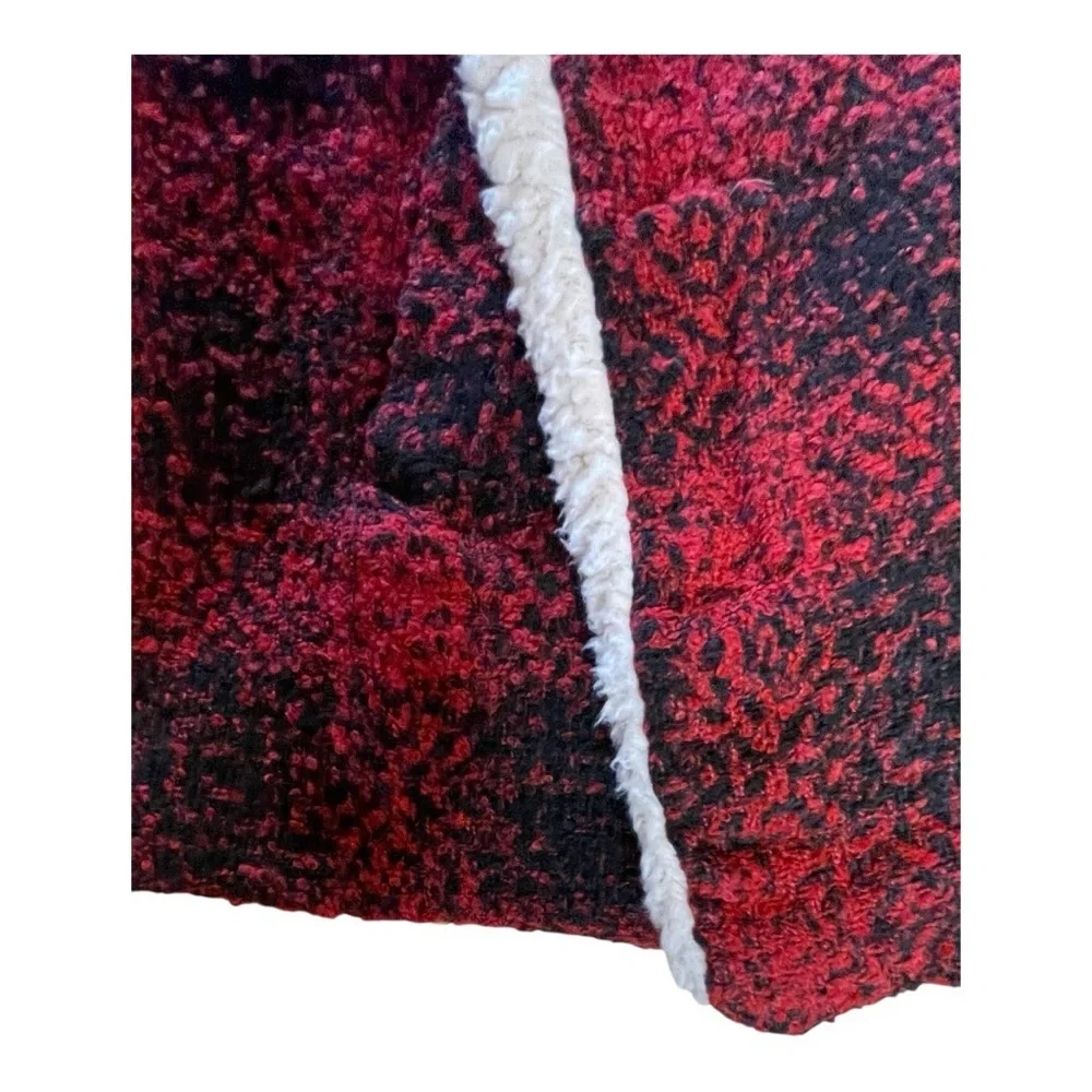 O Diva Buffalo Plaid Sherpa Lined Vest
